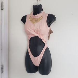 Elegant Pink One-Piece Swimsuit